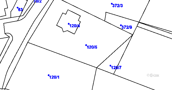 Parcela st. 120/5 v KÚ Písek u Chlumce nad Cidlinou, Katastrální mapa