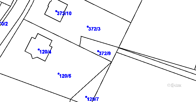 Parcela st. 372/9 v KÚ Písek u Chlumce nad Cidlinou, Katastrální mapa