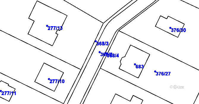 Parcela st. 368/2 v KÚ Písek u Chlumce nad Cidlinou, Katastrální mapa