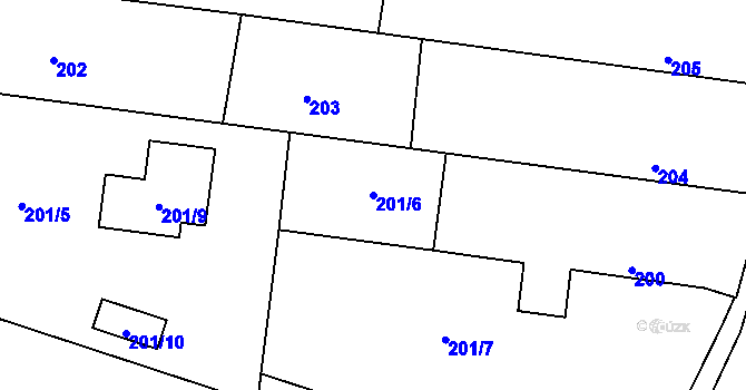 Parcela st. 201/6 v KÚ Písek u Chlumce nad Cidlinou, Katastrální mapa