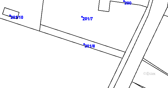 Parcela st. 201/8 v KÚ Písek u Chlumce nad Cidlinou, Katastrální mapa