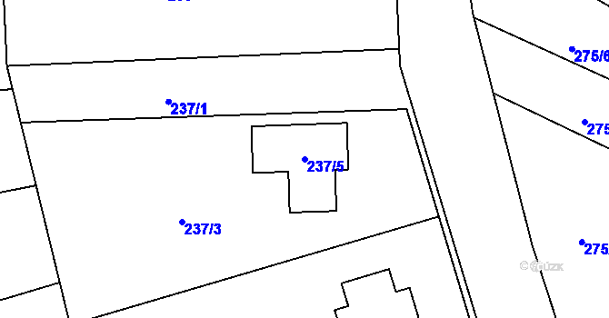 Parcela st. 237/5 v KÚ Písek u Chlumce nad Cidlinou, Katastrální mapa