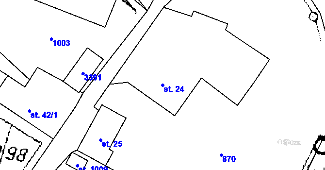 Parcela st. 24 v KÚ Písek u Jablunkova, Katastrální mapa