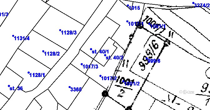 Parcela st. 40/2 v KÚ Písek u Jablunkova, Katastrální mapa