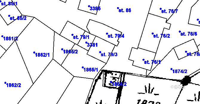 Parcela st. 79/3 v KÚ Písek u Jablunkova, Katastrální mapa