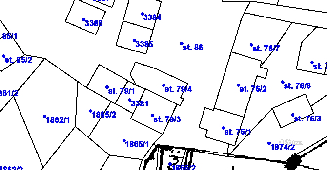 Parcela st. 79/4 v KÚ Písek u Jablunkova, Katastrální mapa