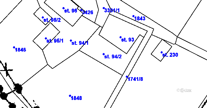 Parcela st. 94/2 v KÚ Písek u Jablunkova, Katastrální mapa