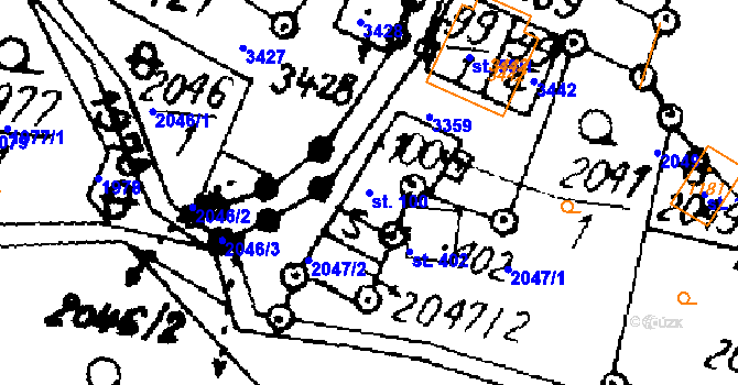 Parcela st. 100 v KÚ Písek u Jablunkova, Katastrální mapa