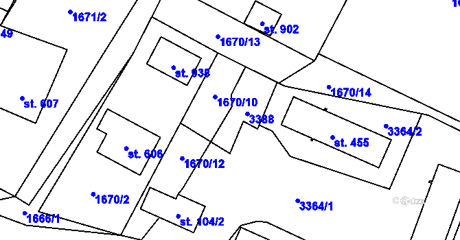 Parcela st. 104/3 v KÚ Písek u Jablunkova, Katastrální mapa
