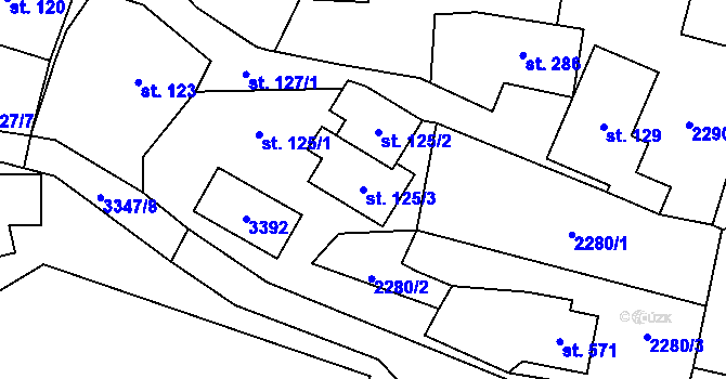 Parcela st. 125/3 v KÚ Písek u Jablunkova, Katastrální mapa