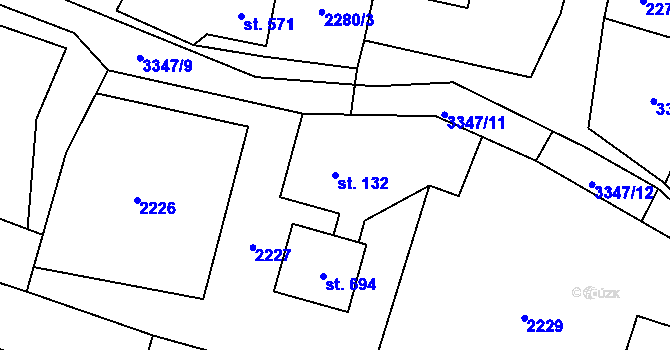 Parcela st. 132 v KÚ Písek u Jablunkova, Katastrální mapa