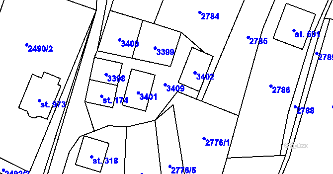 Parcela st. 178 v KÚ Písek u Jablunkova, Katastrální mapa
