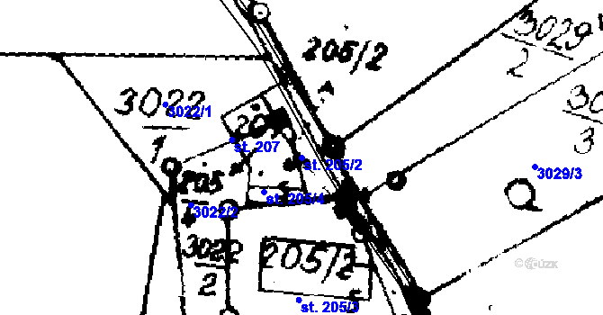 Parcela st. 205/2 v KÚ Písek u Jablunkova, Katastrální mapa