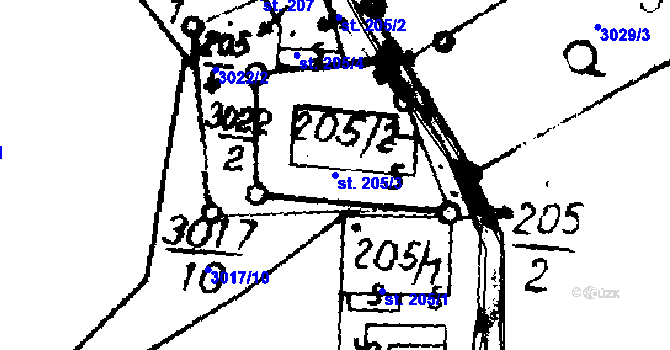 Parcela st. 205/3 v KÚ Písek u Jablunkova, Katastrální mapa