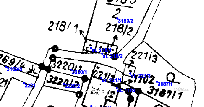 Parcela st. 218/2 v KÚ Písek u Jablunkova, Katastrální mapa