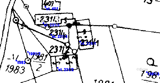 Parcela st. 231/1 v KÚ Písek u Jablunkova, Katastrální mapa