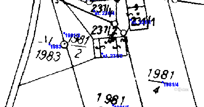 Parcela st. 231/2 v KÚ Písek u Jablunkova, Katastrální mapa