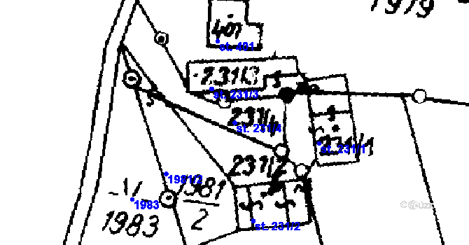 Parcela st. 231/4 v KÚ Písek u Jablunkova, Katastrální mapa