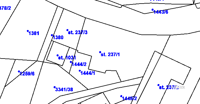 Parcela st. 237/1 v KÚ Písek u Jablunkova, Katastrální mapa