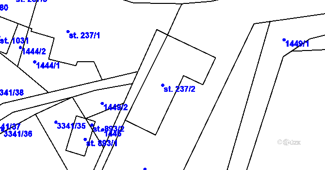 Parcela st. 237/2 v KÚ Písek u Jablunkova, Katastrální mapa