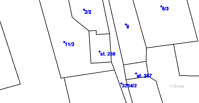 Parcela st. 256 v KÚ Písek u Jablunkova, Katastrální mapa