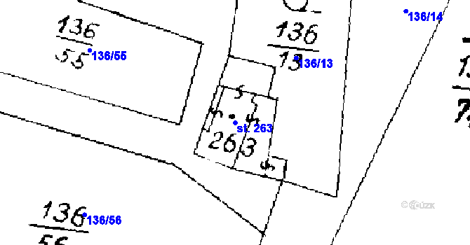 Parcela st. 263 v KÚ Písek u Jablunkova, Katastrální mapa