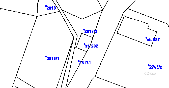 Parcela st. 282 v KÚ Písek u Jablunkova, Katastrální mapa
