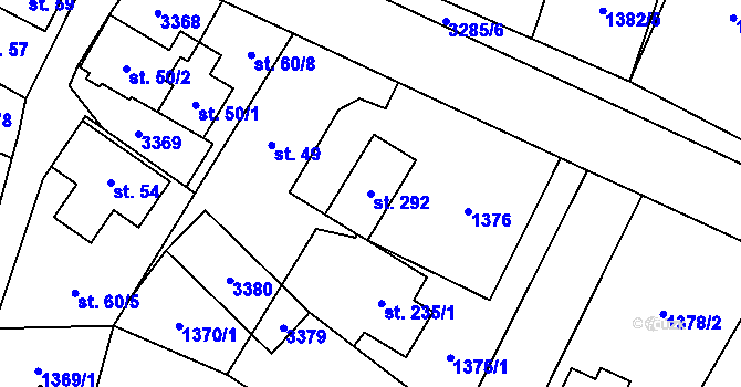 Parcela st. 292 v KÚ Písek u Jablunkova, Katastrální mapa