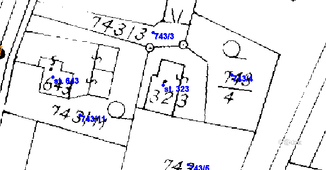 Parcela st. 323 v KÚ Písek u Jablunkova, Katastrální mapa