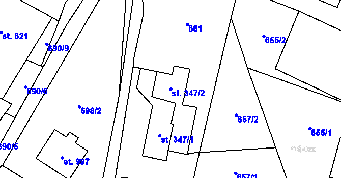 Parcela st. 347/2 v KÚ Písek u Jablunkova, Katastrální mapa
