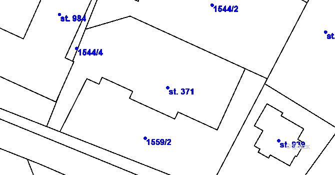 Parcela st. 371 v KÚ Písek u Jablunkova, Katastrální mapa