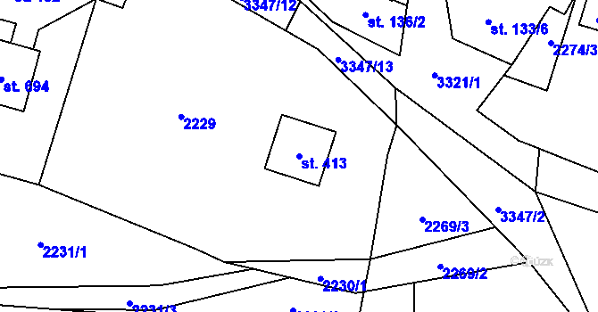 Parcela st. 413 v KÚ Písek u Jablunkova, Katastrální mapa