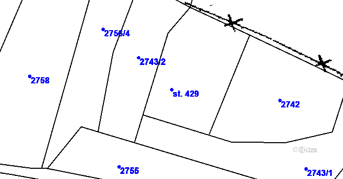Parcela st. 429 v KÚ Písek u Jablunkova, Katastrální mapa