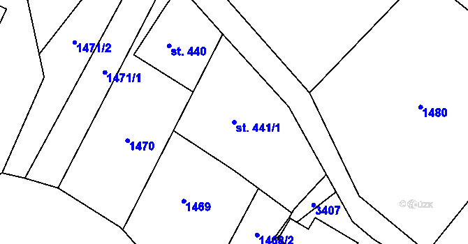 Parcela st. 441/1 v KÚ Písek u Jablunkova, Katastrální mapa