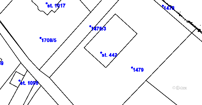Parcela st. 442 v KÚ Písek u Jablunkova, Katastrální mapa