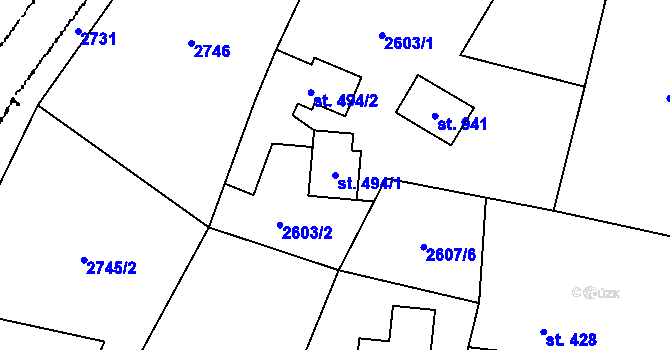 Parcela st. 494/1 v KÚ Písek u Jablunkova, Katastrální mapa