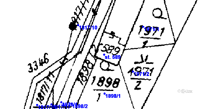 Parcela st. 589 v KÚ Písek u Jablunkova, Katastrální mapa