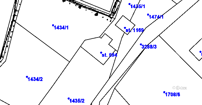 Parcela st. 594 v KÚ Písek u Jablunkova, Katastrální mapa