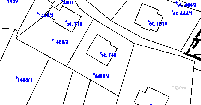 Parcela st. 748 v KÚ Písek u Jablunkova, Katastrální mapa