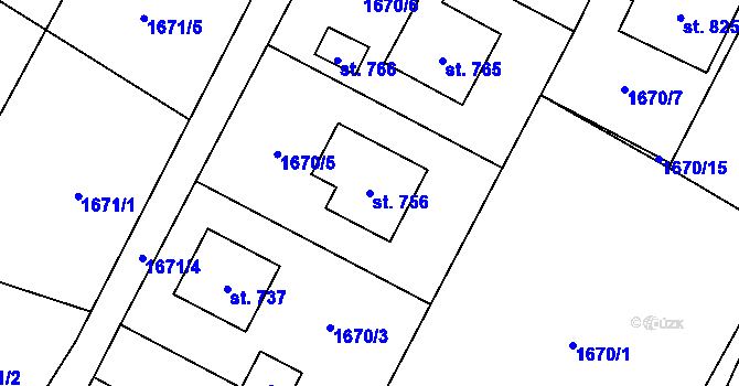 Parcela st. 756 v KÚ Písek u Jablunkova, Katastrální mapa