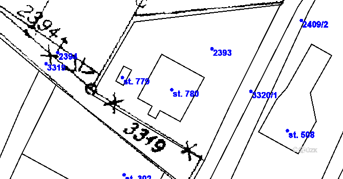 Parcela st. 780 v KÚ Písek u Jablunkova, Katastrální mapa