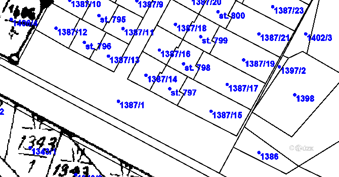 Parcela st. 797 v KÚ Písek u Jablunkova, Katastrální mapa
