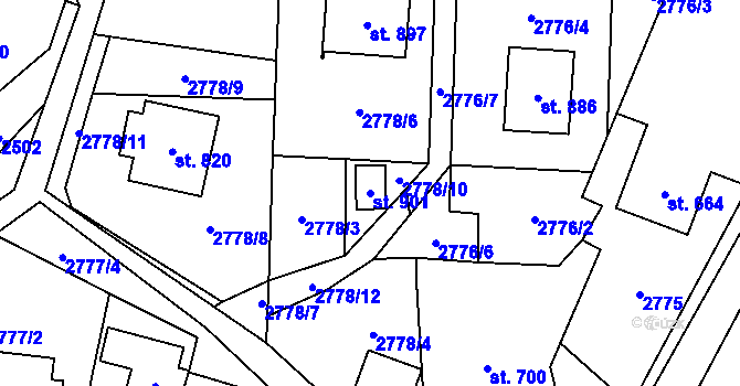 Parcela st. 901 v KÚ Písek u Jablunkova, Katastrální mapa