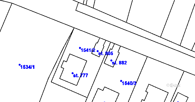 Parcela st. 905 v KÚ Písek u Jablunkova, Katastrální mapa