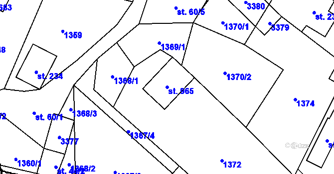 Parcela st. 965 v KÚ Písek u Jablunkova, Katastrální mapa