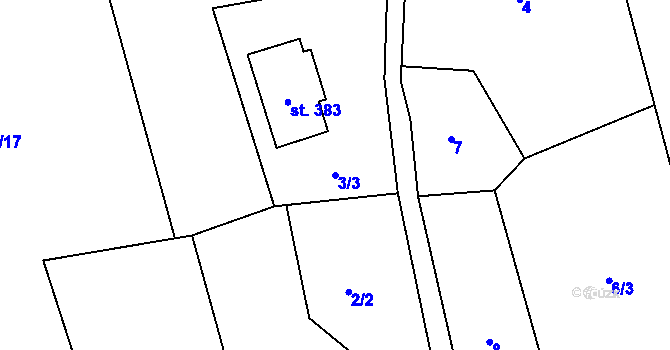 Parcela st. 3/3 v KÚ Písek u Jablunkova, Katastrální mapa