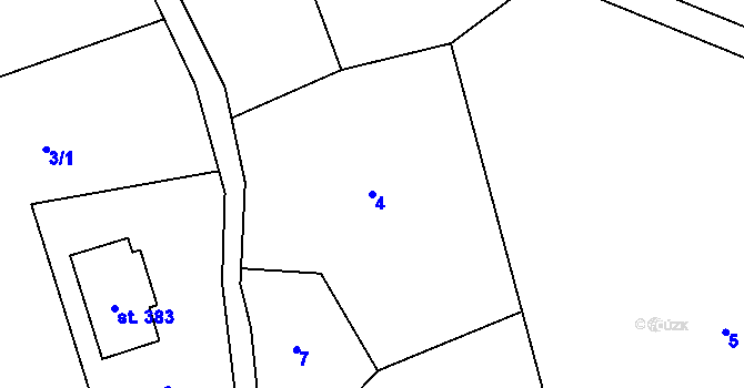 Parcela st. 4 v KÚ Písek u Jablunkova, Katastrální mapa