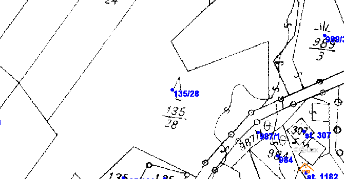 Parcela st. 135/28 v KÚ Písek u Jablunkova, Katastrální mapa