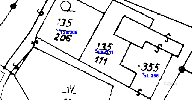 Parcela st. 135/111 v KÚ Písek u Jablunkova, Katastrální mapa