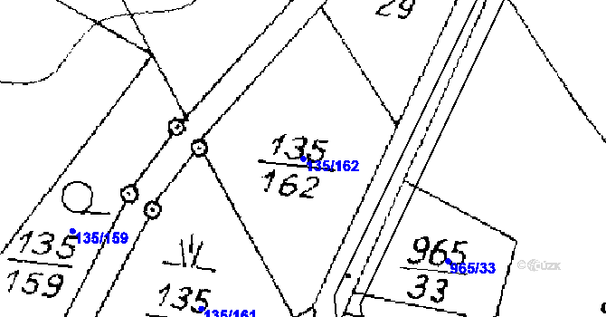 Parcela st. 135/162 v KÚ Písek u Jablunkova, Katastrální mapa